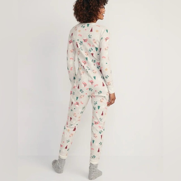 Old Navy Christmas Thermal One Piece Pajamas  Size M - Picture 1 of 6